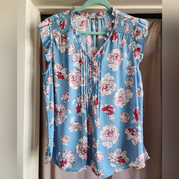 Floral Blue Skirt - Picture 1 of 5